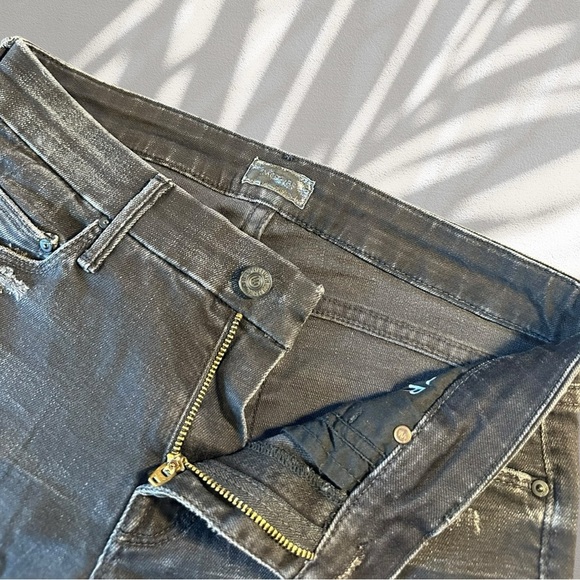 MOTHER Denim ‘The Looker’ Distressed Skinny Jeans in “Destroyed Ride” Gray Sz 26 - Picture 3 of 16